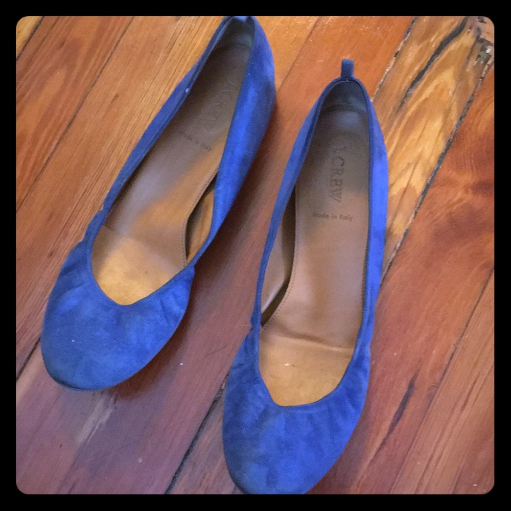 J. Crew blue suede flats